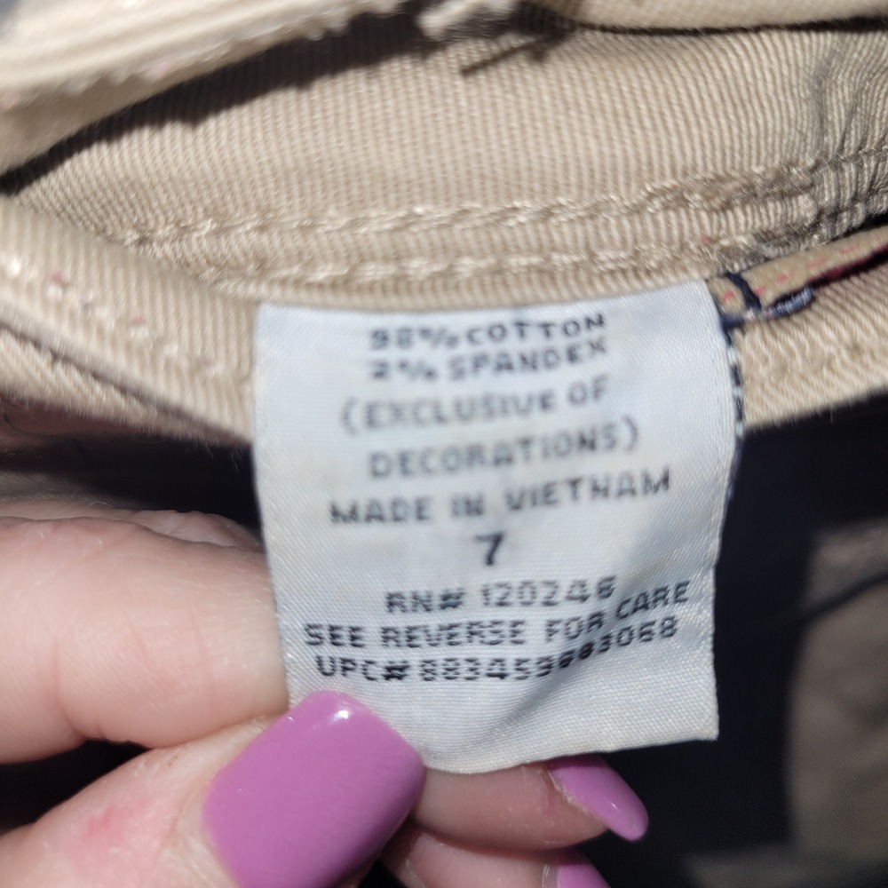 WallFlower Khaki Chino Shorts Tan Stretch Twill‎ Low Rise Size 7 RN120246 y2k - Picture 2 of 7